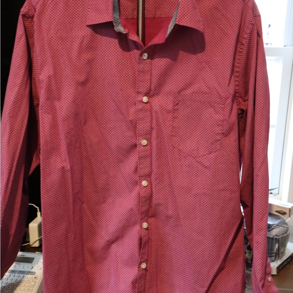 Van Heusen Men's Red Button Down Shirt